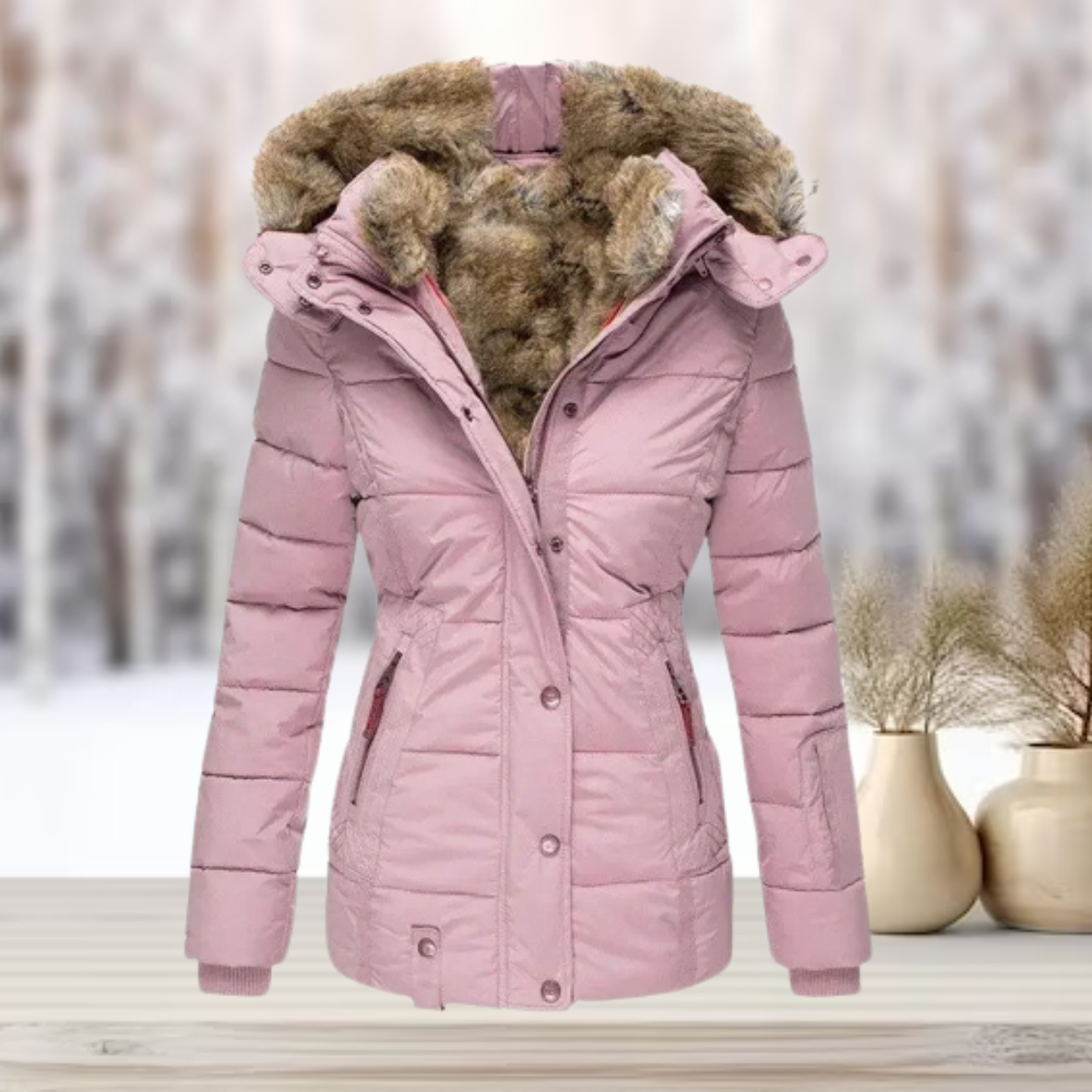 Camille | Warme winterjas dames met imitatiebont
