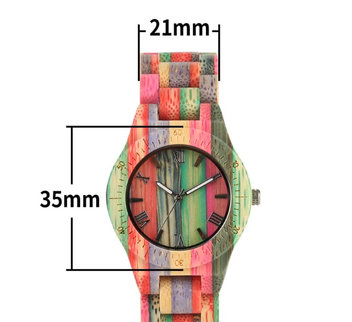 Bamboe regenboog horloge