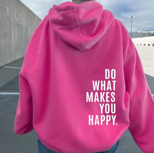 Keekee | Oversized comfortabele katoenmix herfst hoodie voor dames met inspirerende rugprint