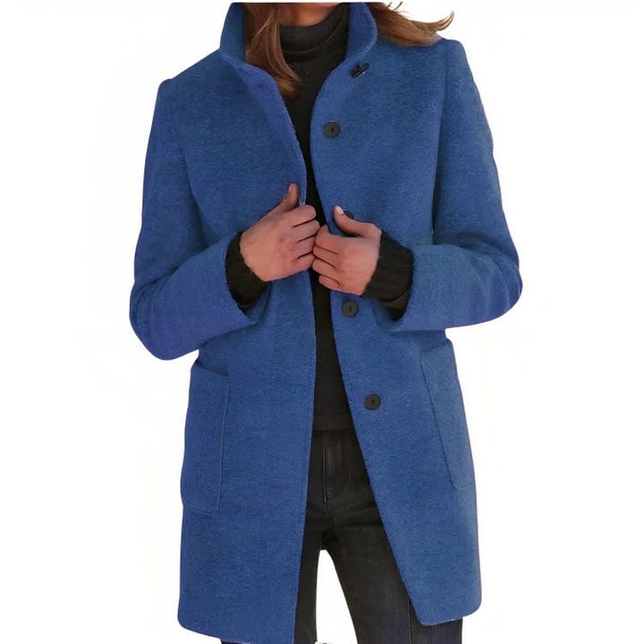 Clara | Warme ademende wolmix herfstmantel voor dames met getailleerd silhouet