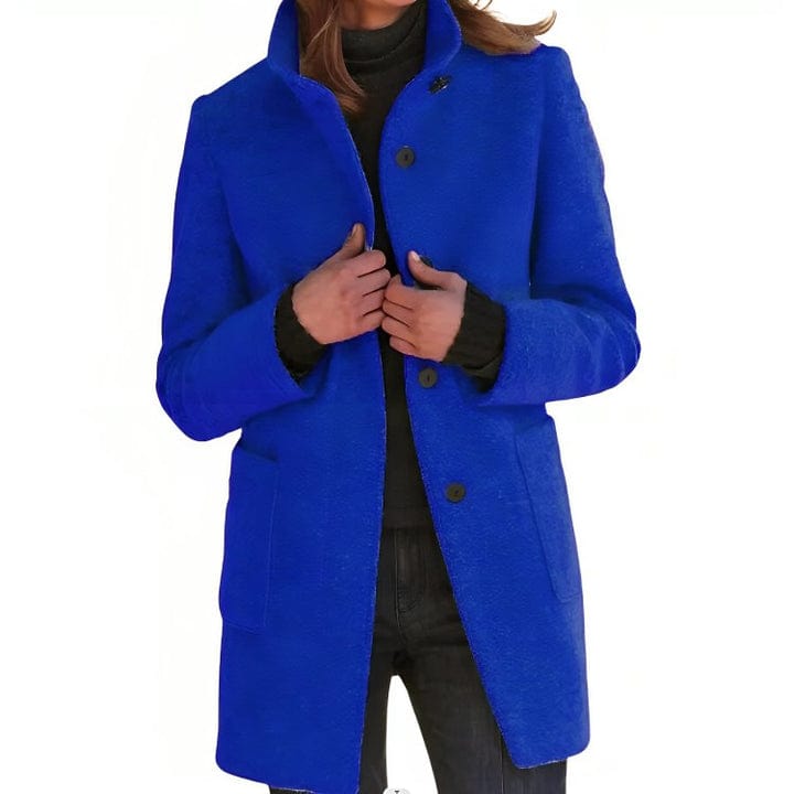 Clara | Warme ademende wolmix herfstmantel voor dames met getailleerd silhouet