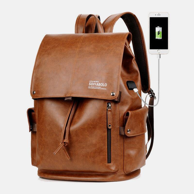 ByMax - Herenrugzak met opladen via USB - geschikt voor een laptop van 13,3 inch