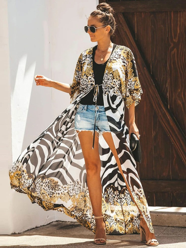 SandRoze - Kimono met luipaardprint