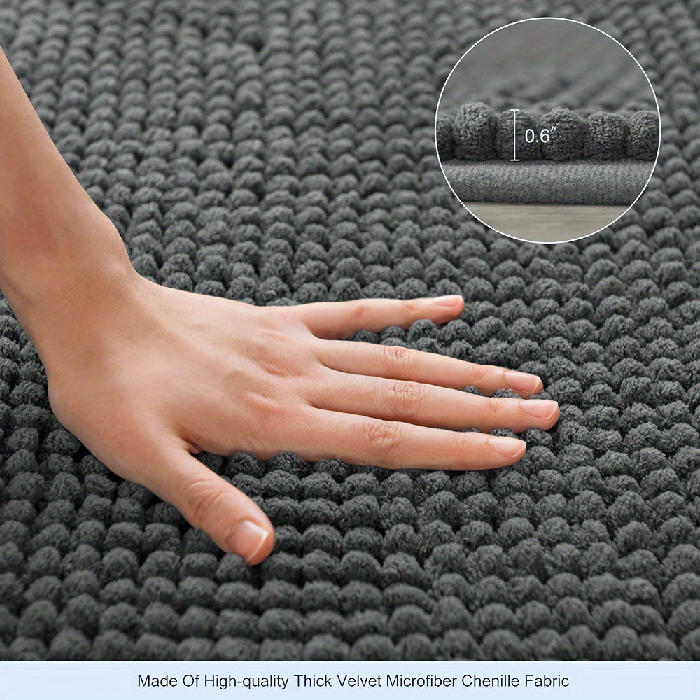 ByBad - Luxe L-vormige hoekdouchemat met pluche design - absorberend, antislip en wasbaar