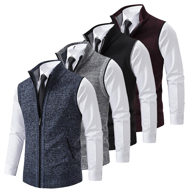 Bastiaan | Stijlvolle ademende herfst bodywarmer voor heren van premium breistof met klassiek ontwerp