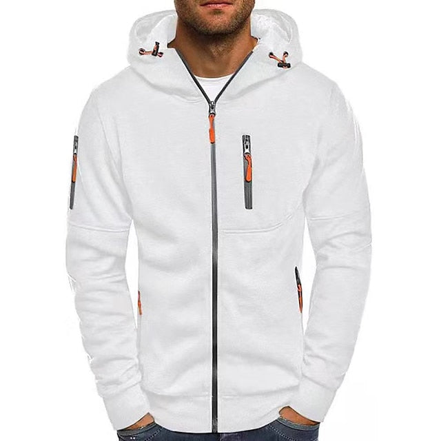 Mauro | Zachte duurzame katoenmix herfst hoodie voor heren met sportief ritsdesign