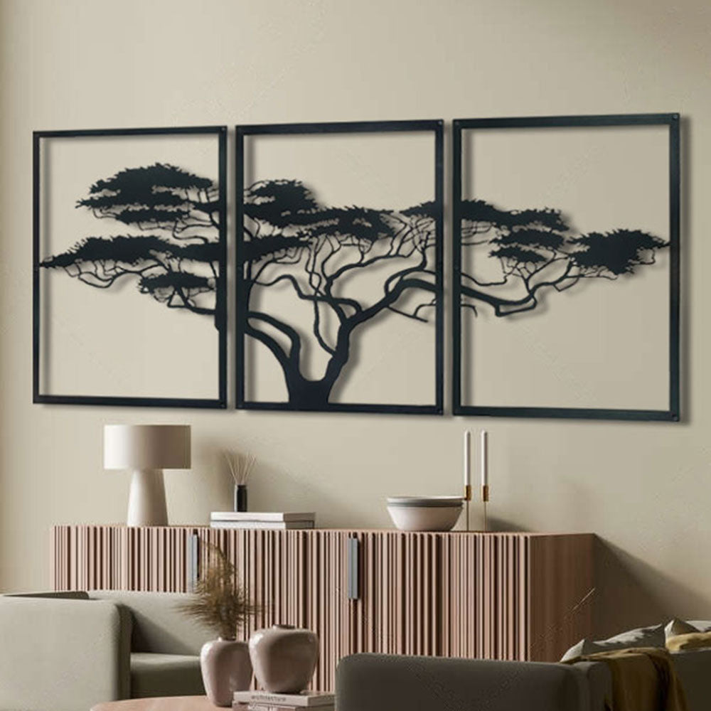 Metalen Wanddecoratie - Elegante Vogels op Tak - Kunst aan de Muur