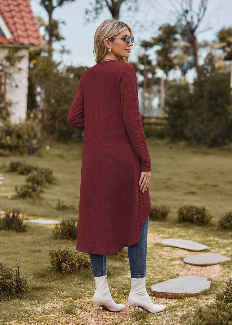 Tessa - Lange bordeaux cardigan