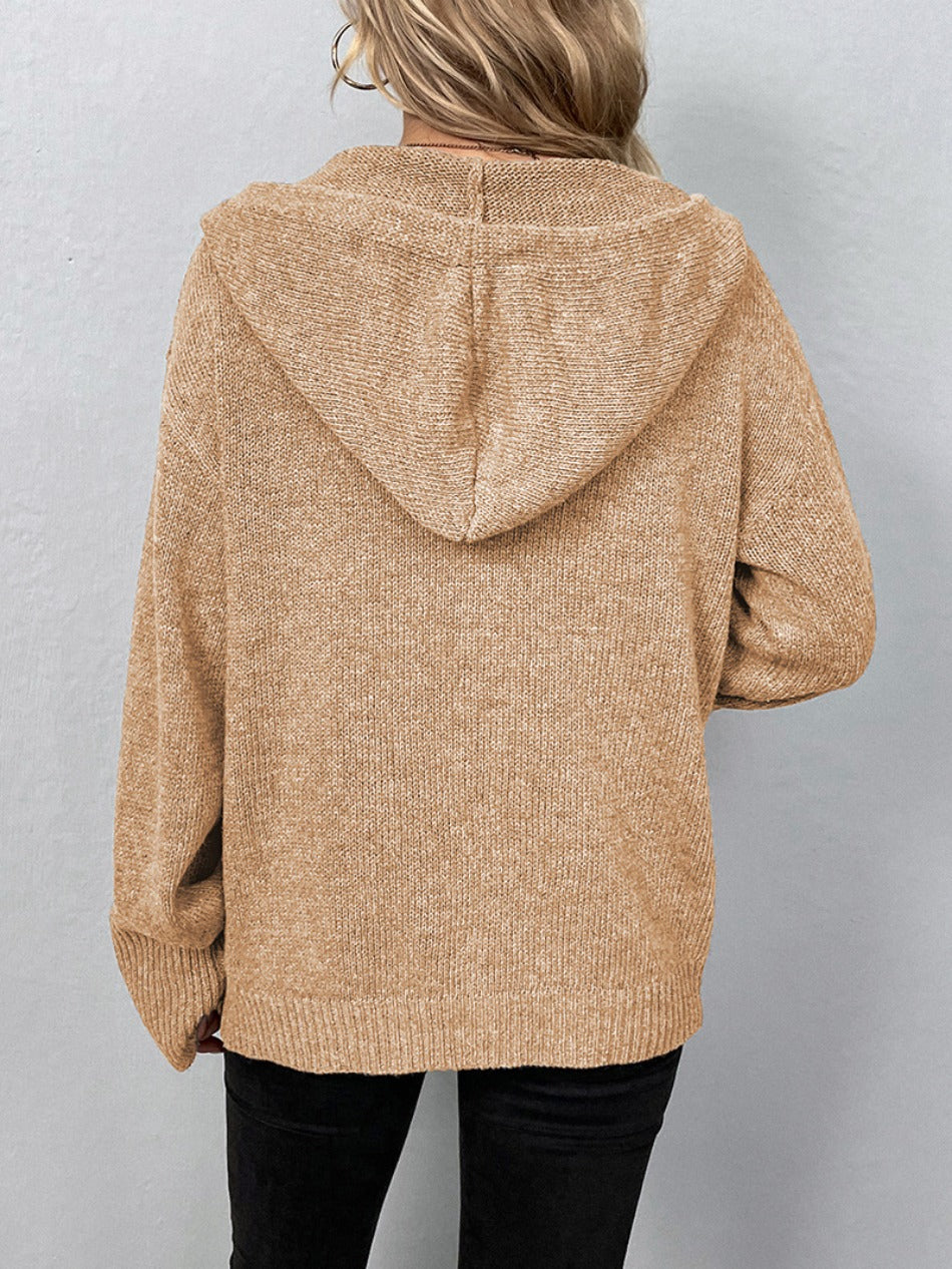 Maud - Bruine cardigan met capuchon