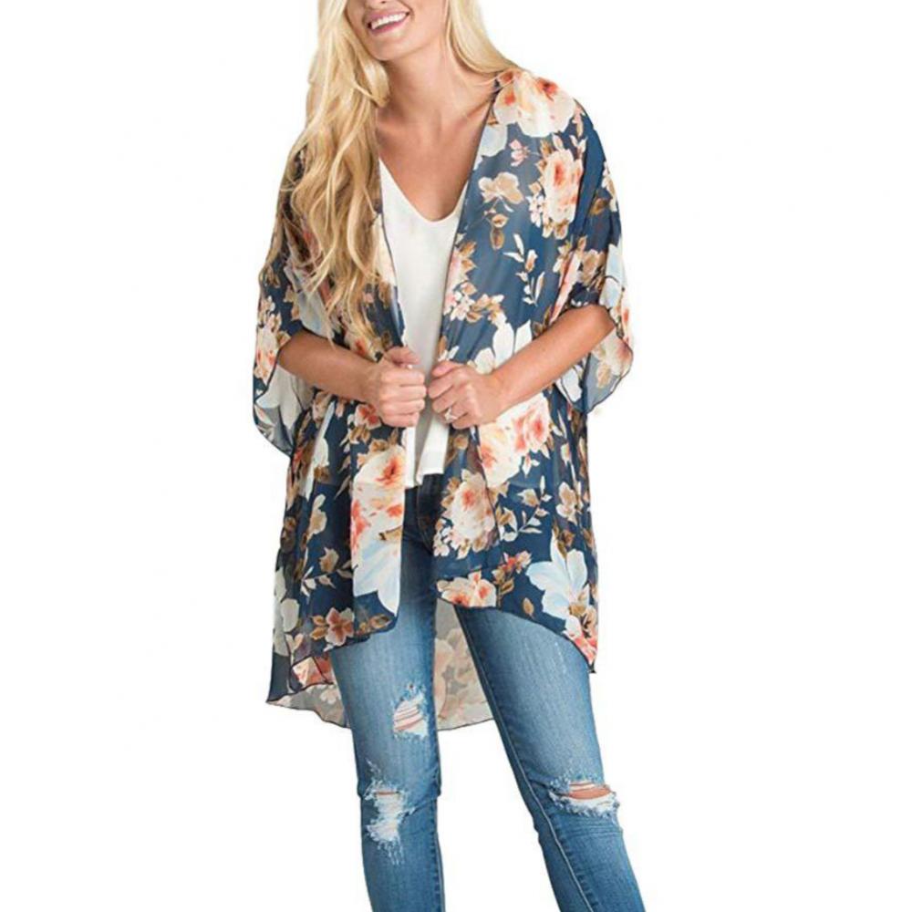 SandRoze - Chiffon kimono met halve mouw