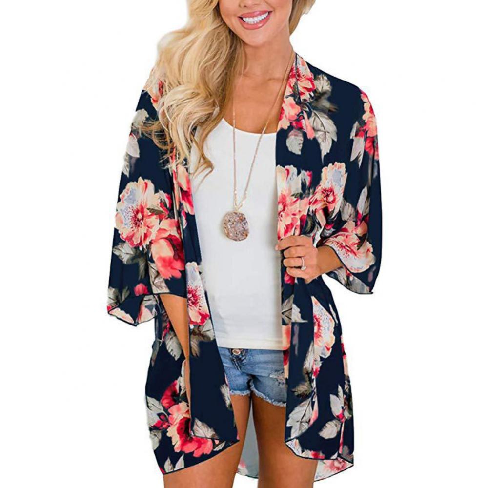 SandRoze - Chiffon kimono met halve mouw