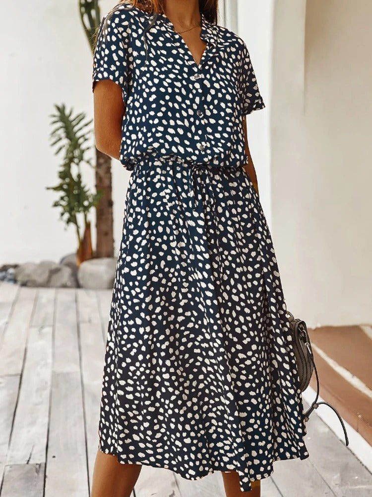Zomerjurk met korte mouw en luchtige pasvorm – Elegant en comfortabel voor warme dagen