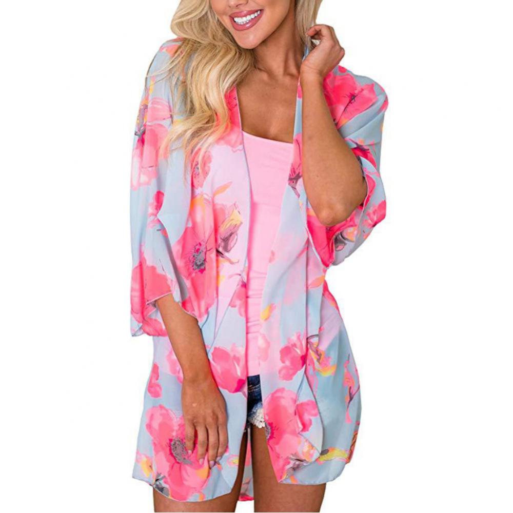 SandRoze - Chiffon kimono met halve mouw
