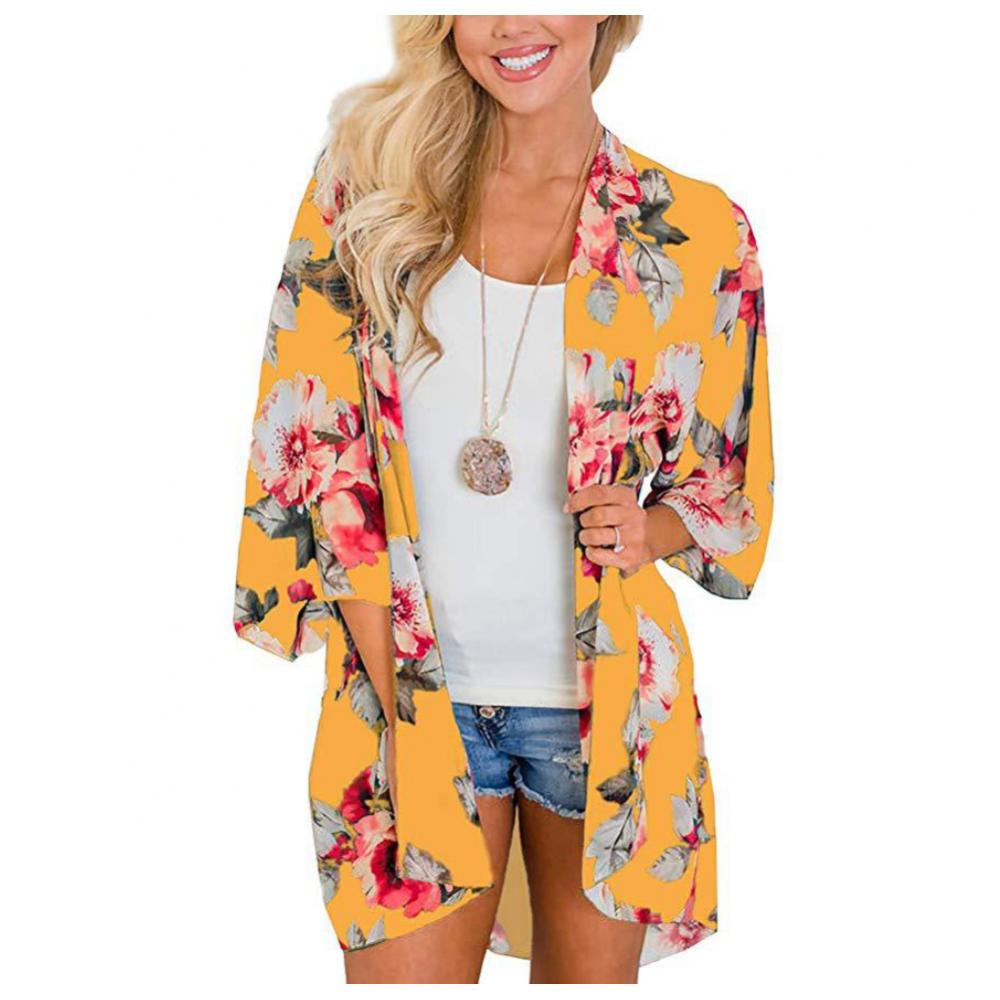 SandRoze - Chiffon kimono met halve mouw