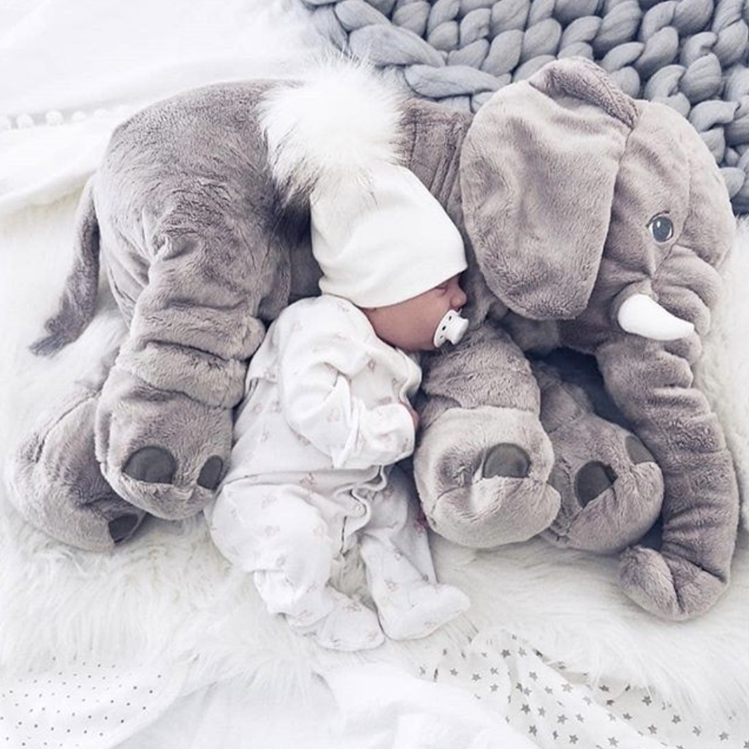 Pluche Olifant Knuffelkussen - Cuddlephant voor Comfort en Slaap