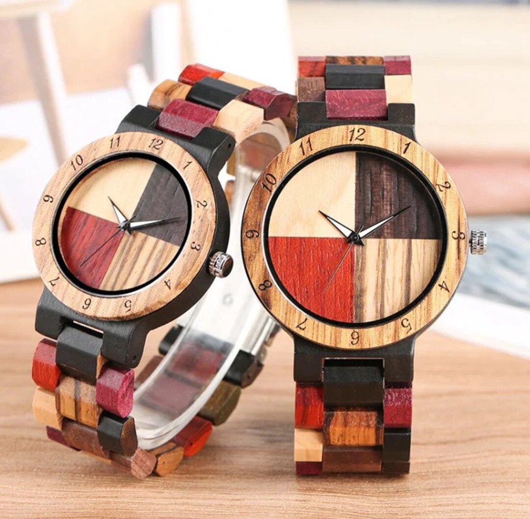 Retro houten horloge