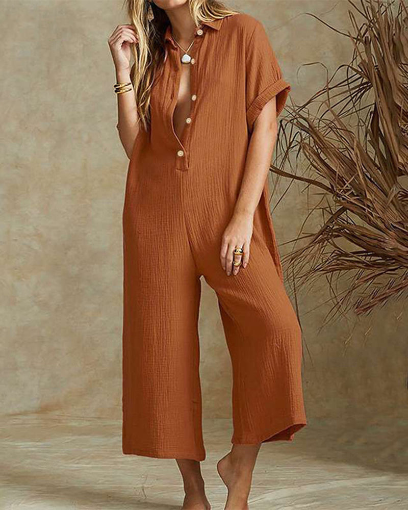 Valeska - Wijde jumpsuit met knopen