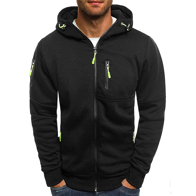 Mauro | Zachte duurzame katoenmix herfst hoodie voor heren met sportief ritsdesign