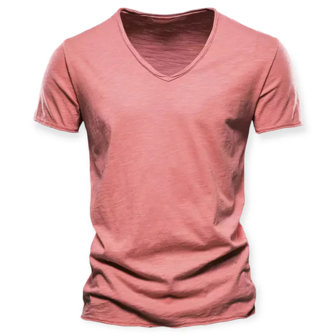 Lorenzo | Zacht ademend katoen t-shirt voor heren met moderne V-hals