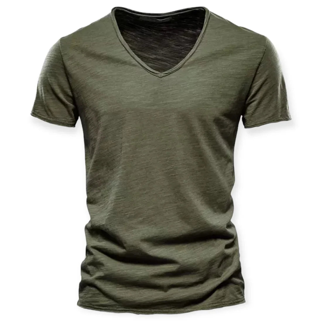 Lorenzo | Zacht ademend katoen t-shirt voor heren met moderne V-hals