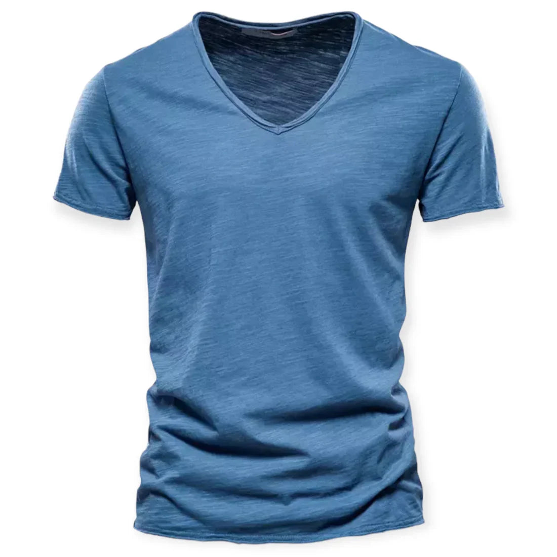 Lorenzo | Zacht ademend katoen t-shirt voor heren met moderne V-hals