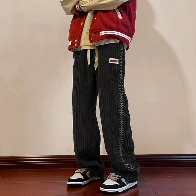 Heren joggingbroek corduroy – Wijd model met zachte ribstof en casual-chique uitstraling