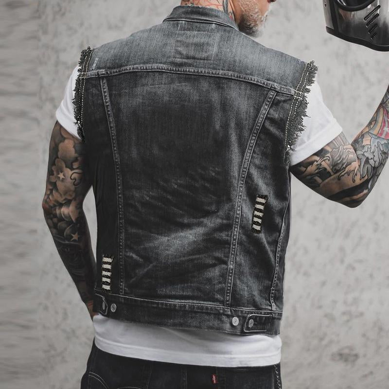 Hugo - Stijlvol denim gilet heren