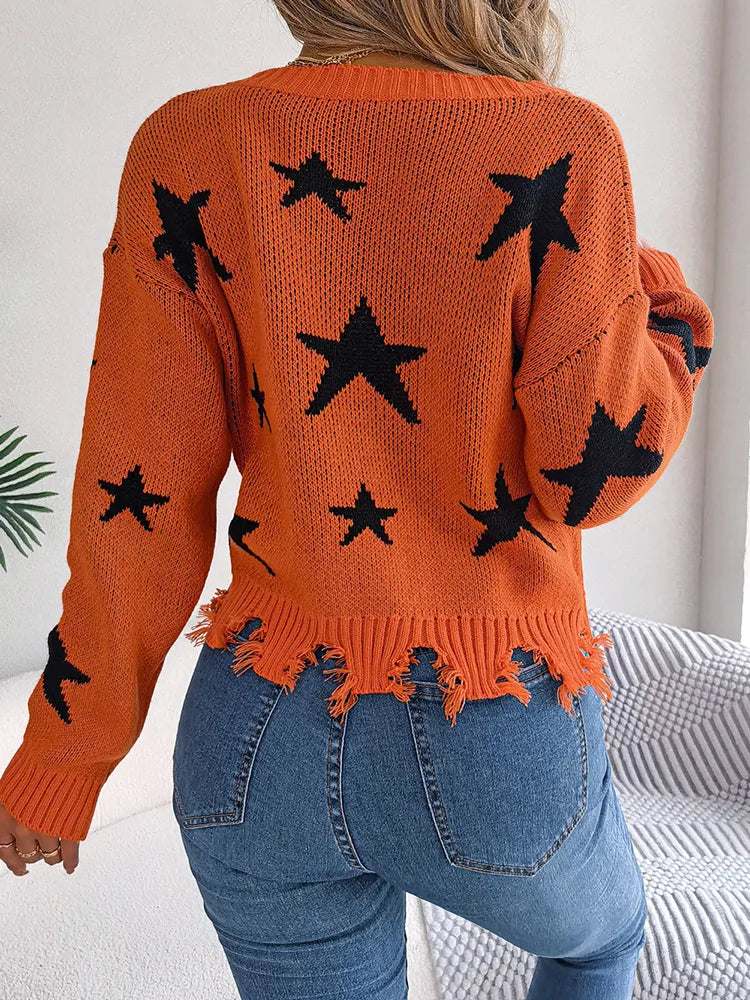 Juna - Ripped trui met sterren