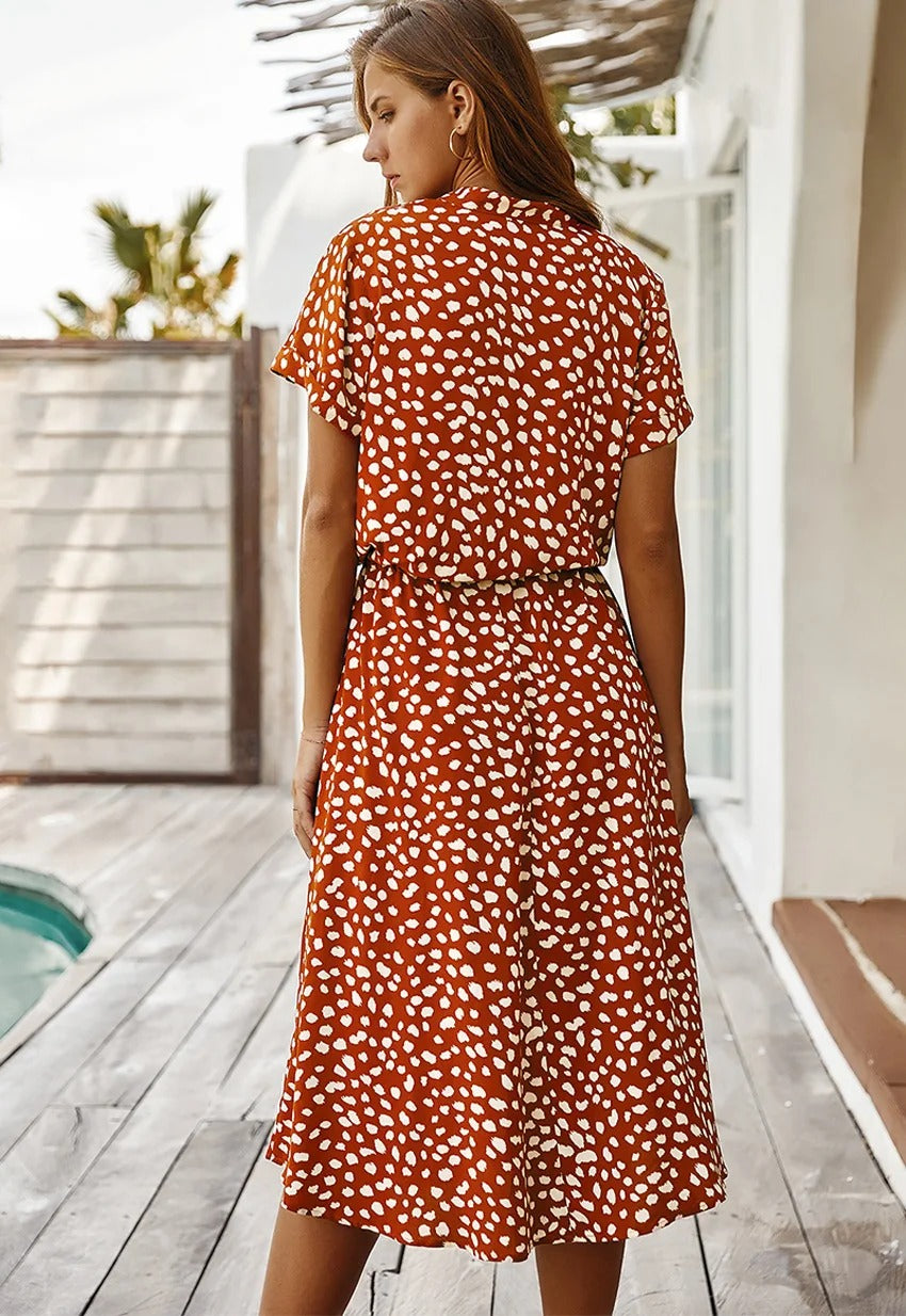 Zomerjurk met korte mouw en luchtige pasvorm – Elegant en comfortabel voor warme dagen