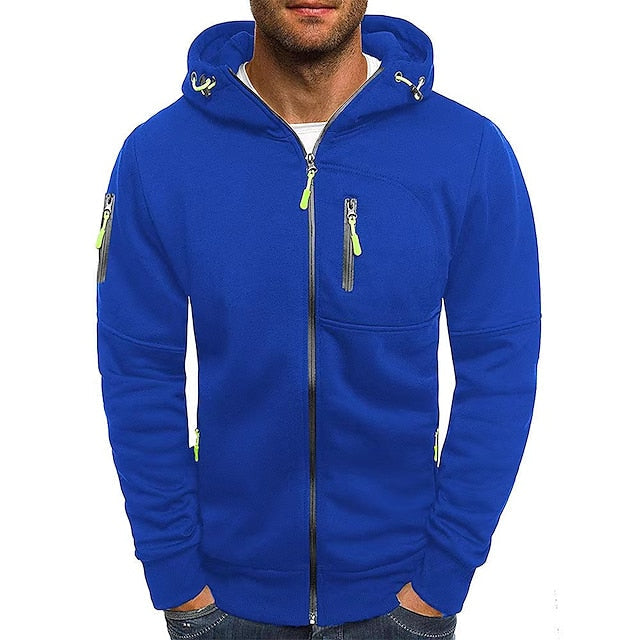 Mauro | Zachte duurzame katoenmix herfst hoodie voor heren met sportief ritsdesign