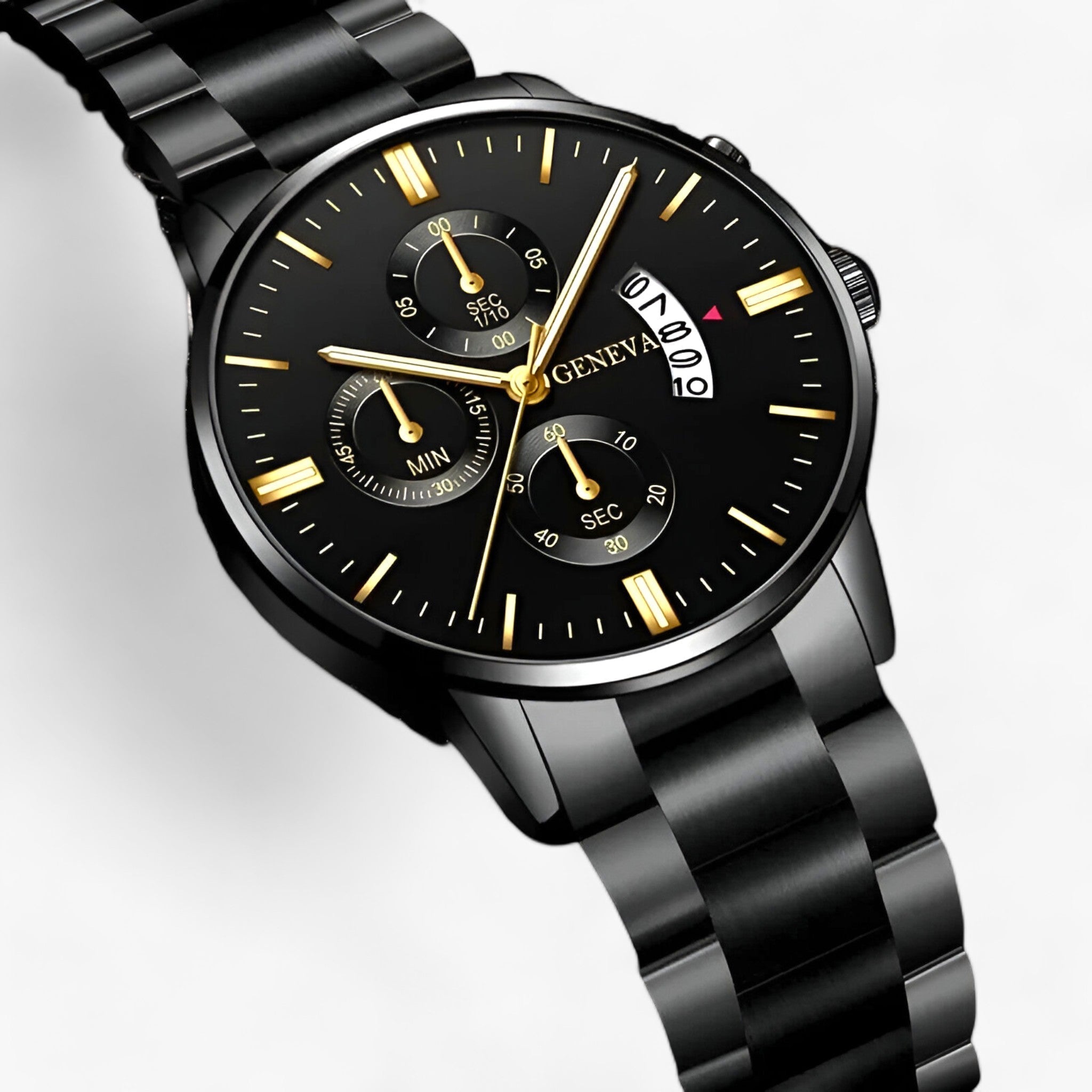 Finn - Elegante Zwarte Quartz Horloge - Stijlvolle Tijdmeting voor de Moderne Levensstijl