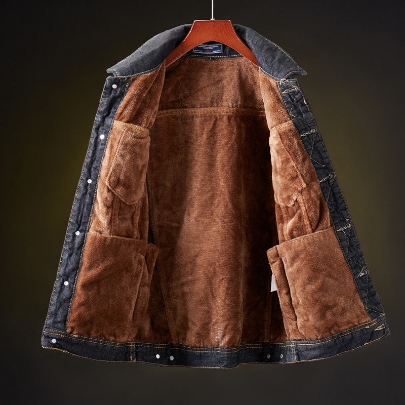 Leon | Winter denimjas met sherpa voering voor heren