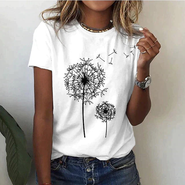 Esmee - Zomers T-shirt met ronde hals en korte mouwen dames