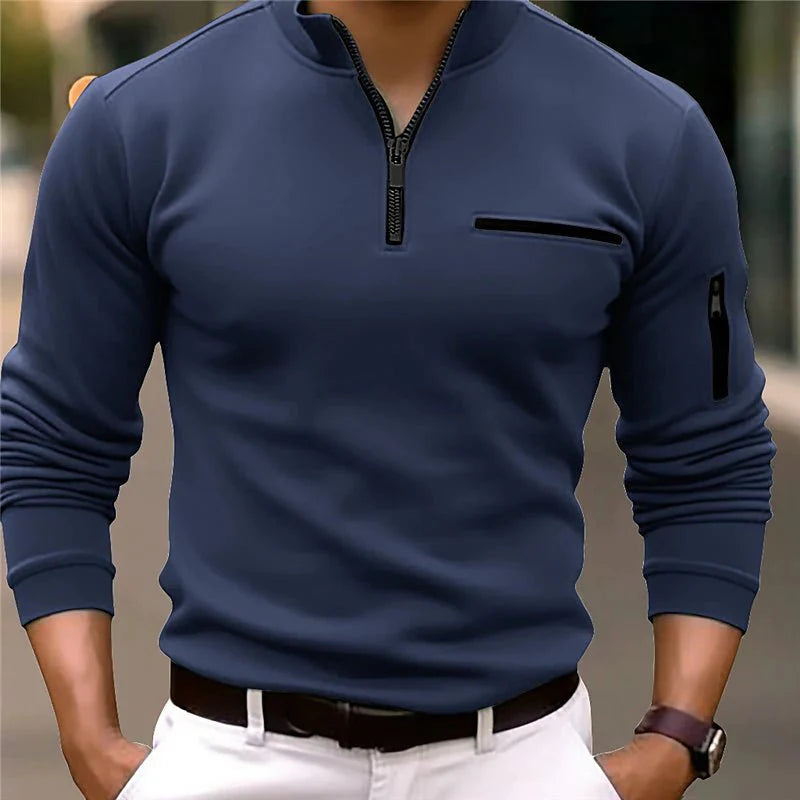 Olivier - Quarter-Zip Polo met Luxe Design