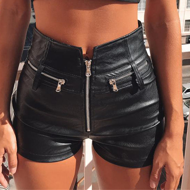 Faux Leather Gothic Shorts