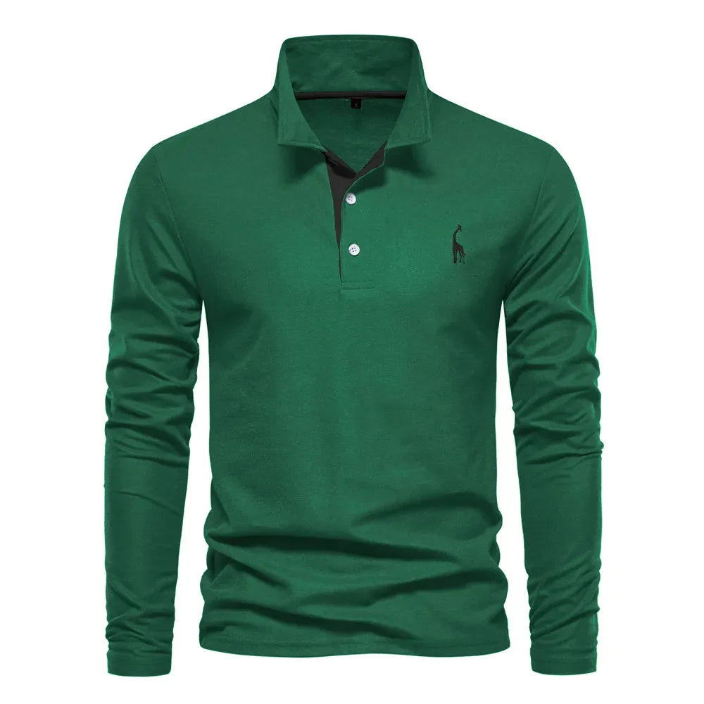 Sebastian | Ademend katoenen herfst poloshirt voor heren met klassiek design