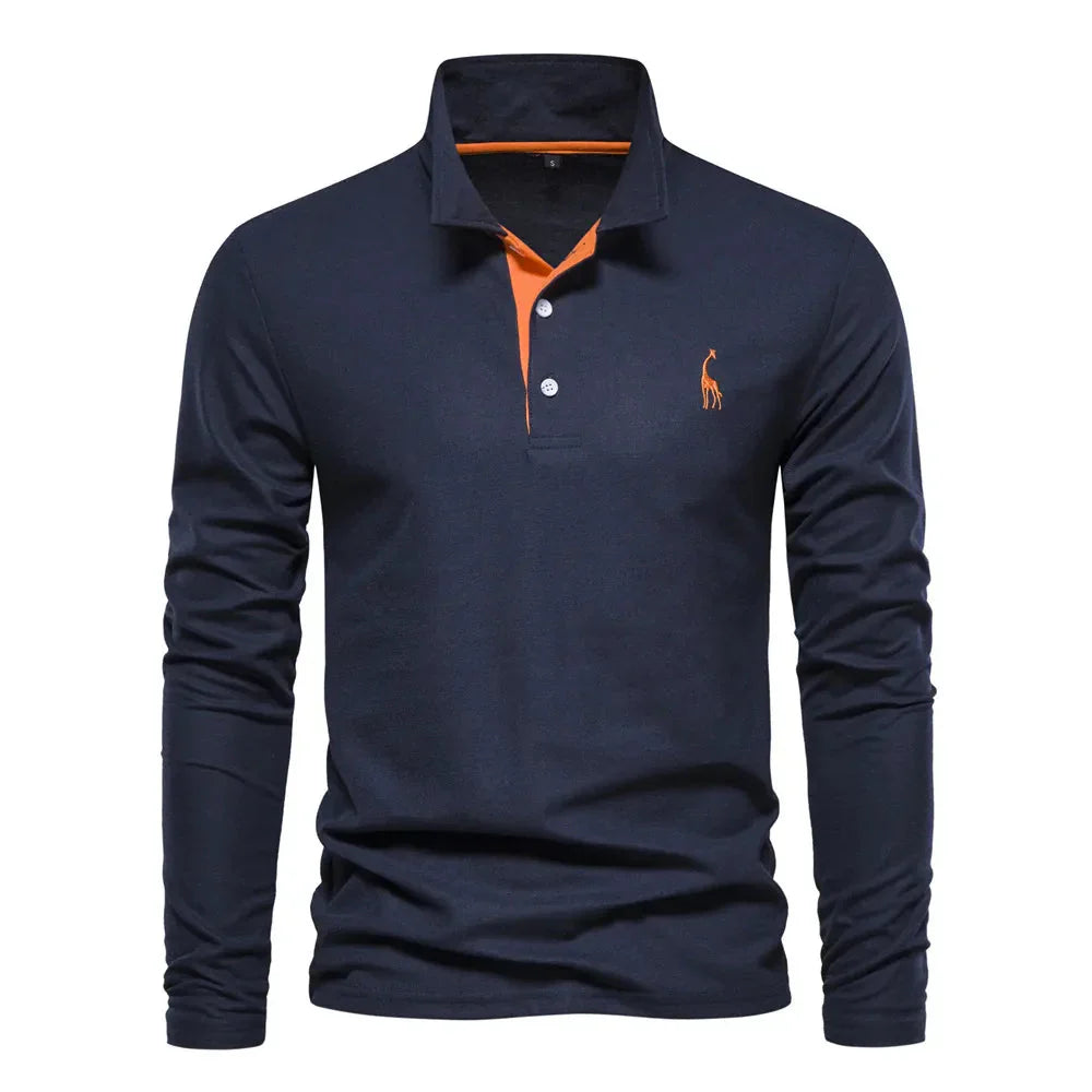 Sebastian | Ademend katoenen herfst poloshirt voor heren met klassiek design