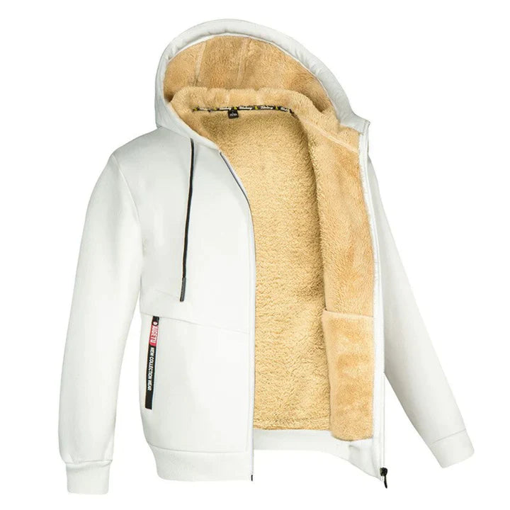 TOMMY - Fleece hoodie met ritssluiting en schapenvacht