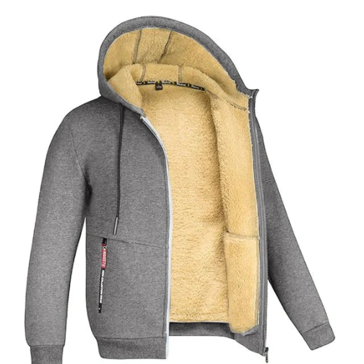 TOMMY - Fleece hoodie met ritssluiting en schapenvacht