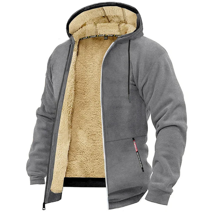 TOMMY - Fleece hoodie met ritssluiting en schapenvacht